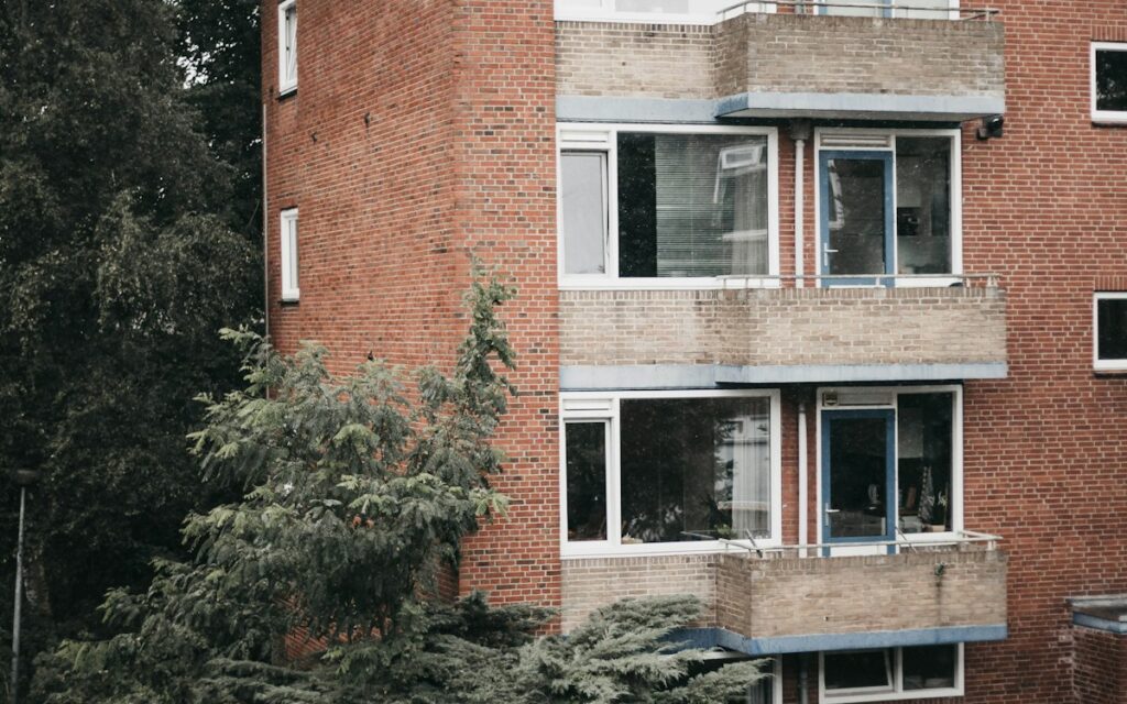 Brick apartment block