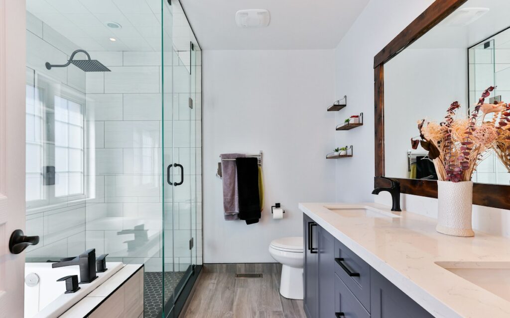 Clean, bright bathroom