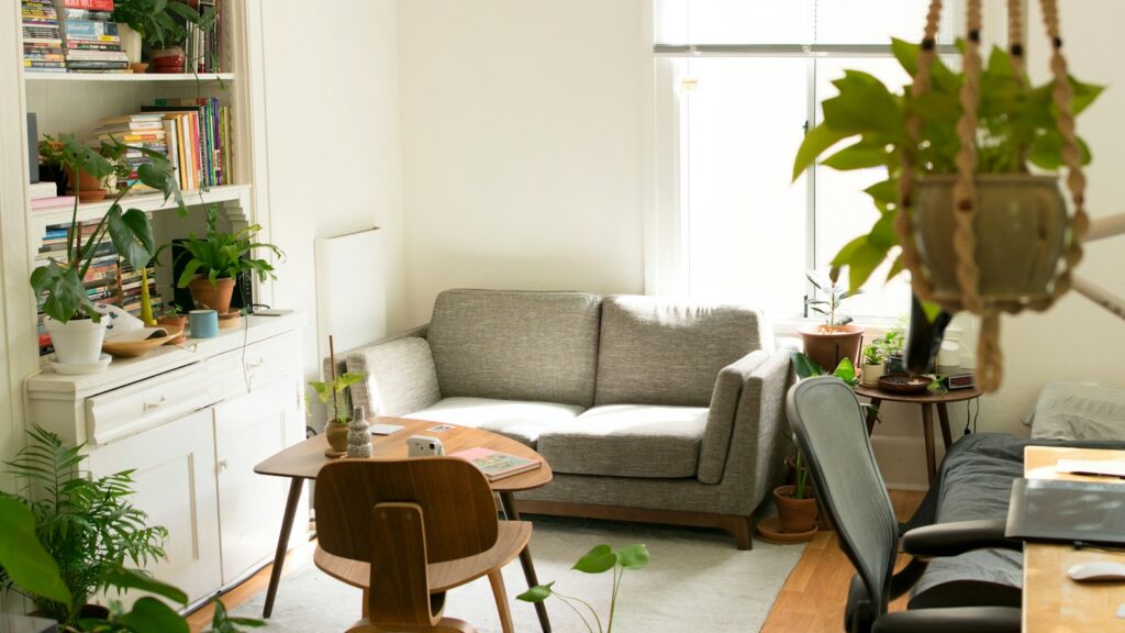 Clean, bright living room in a rental property
