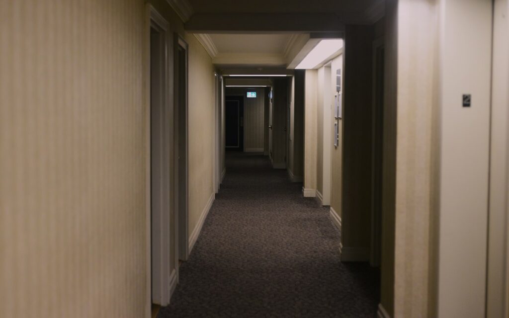 Communal hallway in an apartment building