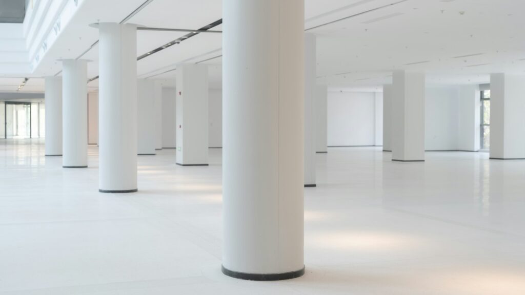 Empty bright office space ready to be handed back at the end of a lease