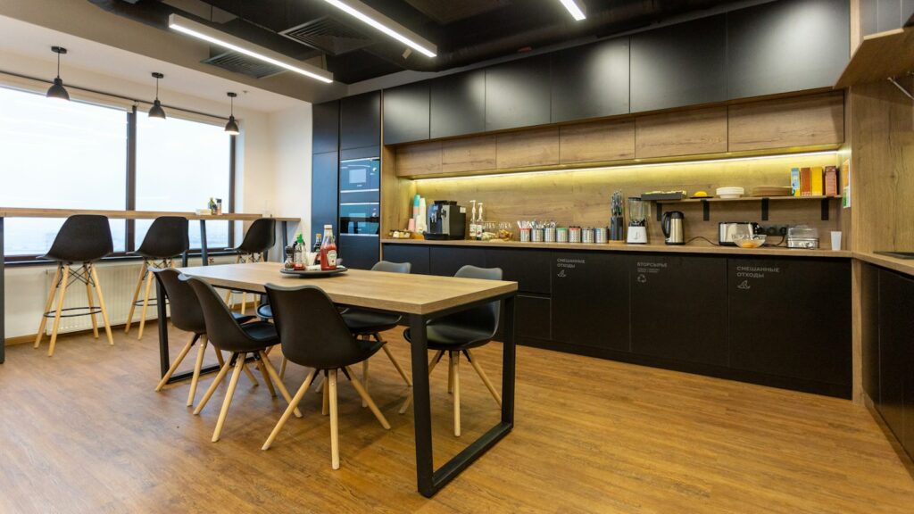 Modern office kitchen and breakout area