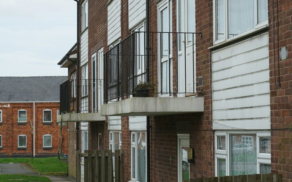 Brick block of flats in the UK